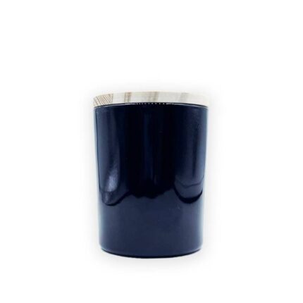 Βάζο για Κερί Μαύρο Γυαλιστερό 220 ml